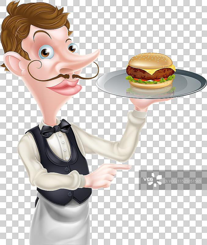 汉堡服务员指向图片素材
