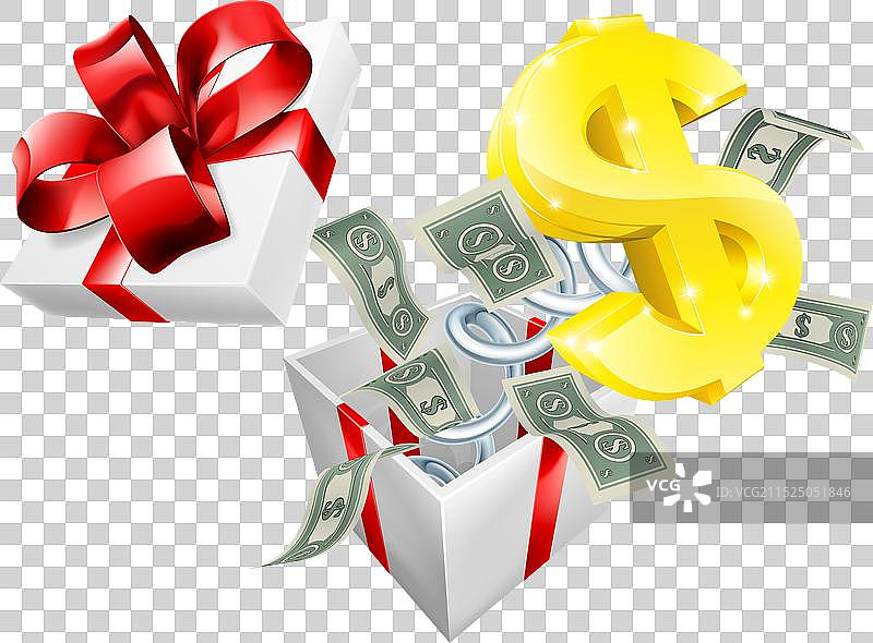 美元惊喜盒子图片素材