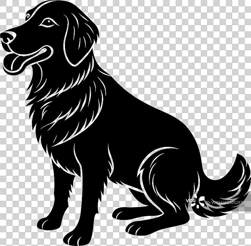 金毛巡回猎犬剪影设计图片素材