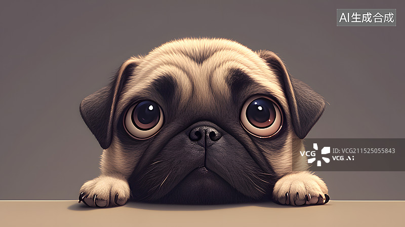 【AI数字艺术】可爱立体小狗宠物3D插画图片素材