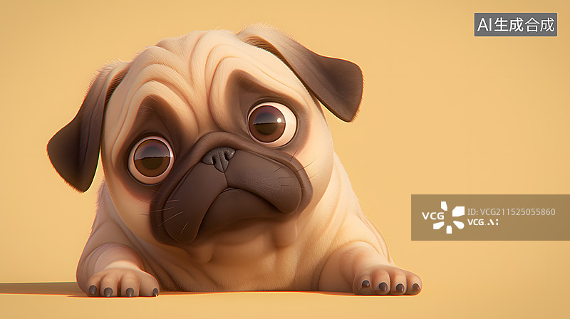 【AI数字艺术】可爱立体小狗宠物3D插画图片素材