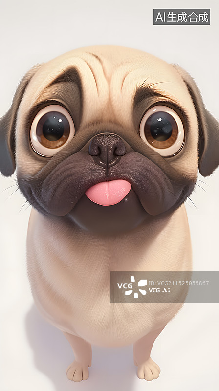 【AI数字艺术】可爱立体小狗宠物3D插画图片素材