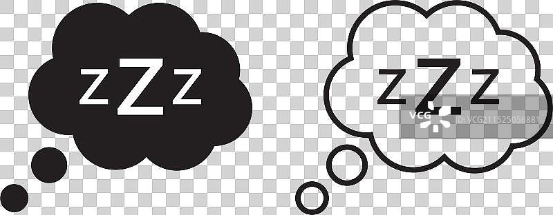 两种风格的睡眠气泡图标图片素材