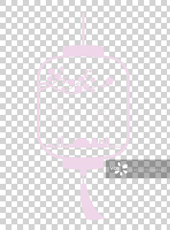 北京灯笼剪纸插画元素，元宵节春节新年周年庆庆祝庆典图片素材