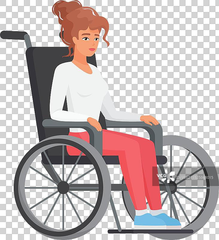 坐在轮椅上的年轻女人图片素材