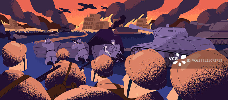 二战战场上的硝烟图片素材