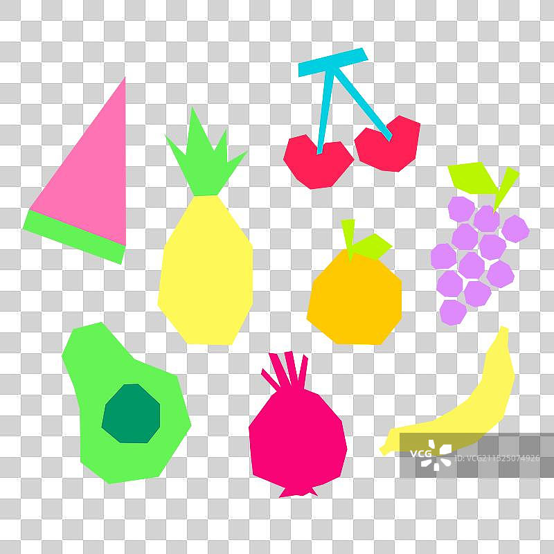手绘彩色水果图案合集图片素材