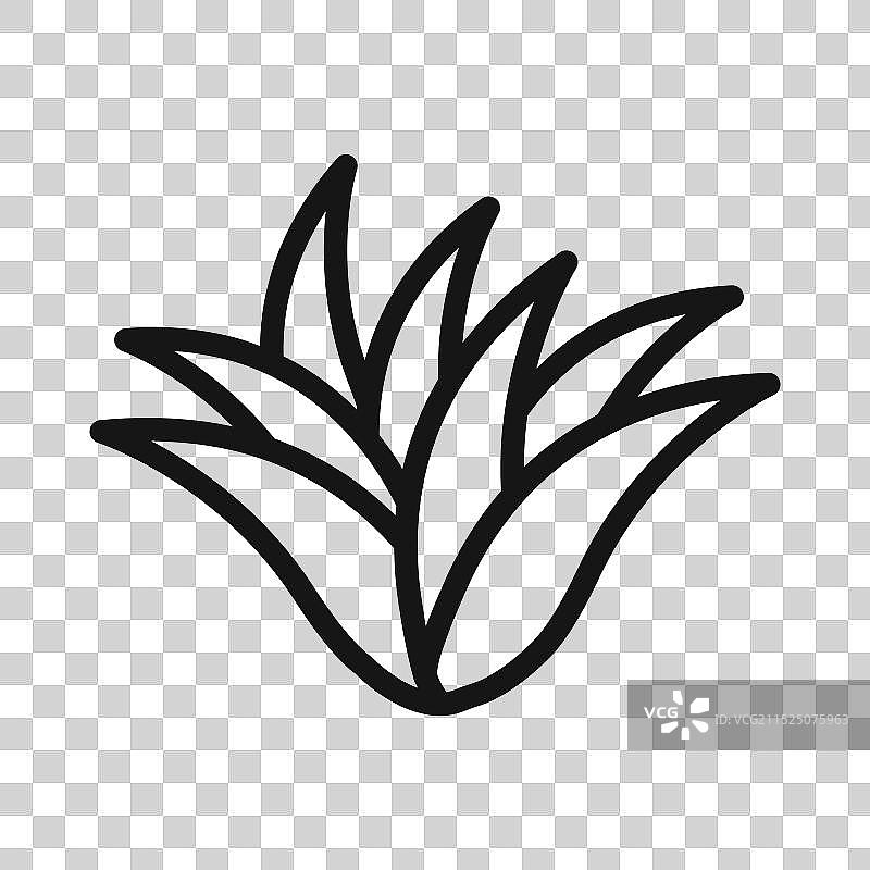 芦荟图标黑色线条艺术标志图片素材