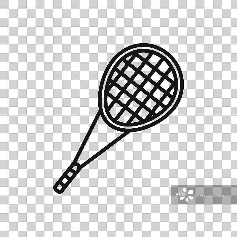 羽毛球拍图标黑色线条艺术标志图片素材