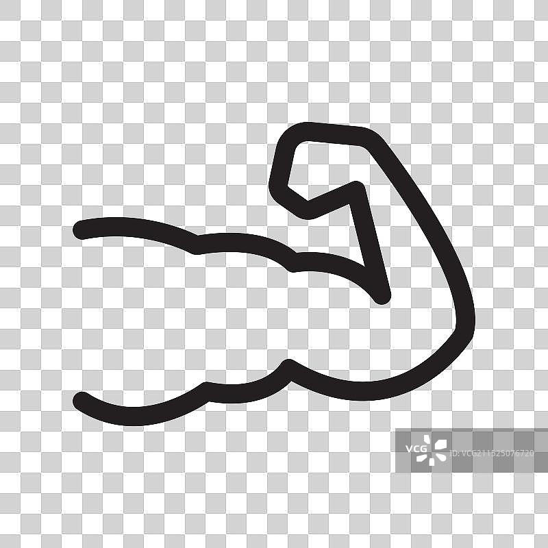 二头肌图标黑色线条艺术标志图片素材