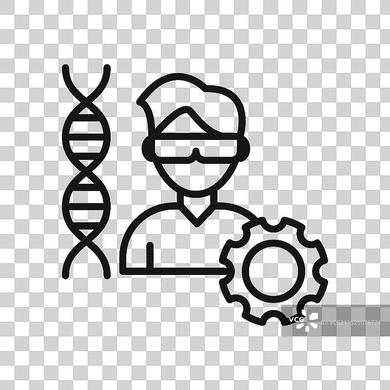 生物医学工程师图标黑色线条艺术标志图片素材