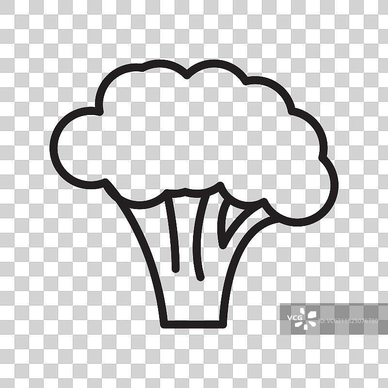 黑色线条艺术西兰花logo图片素材