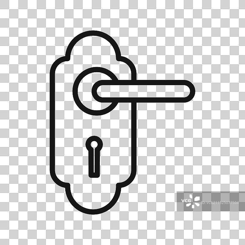 门把手图标黑色线条艺术标志图片素材