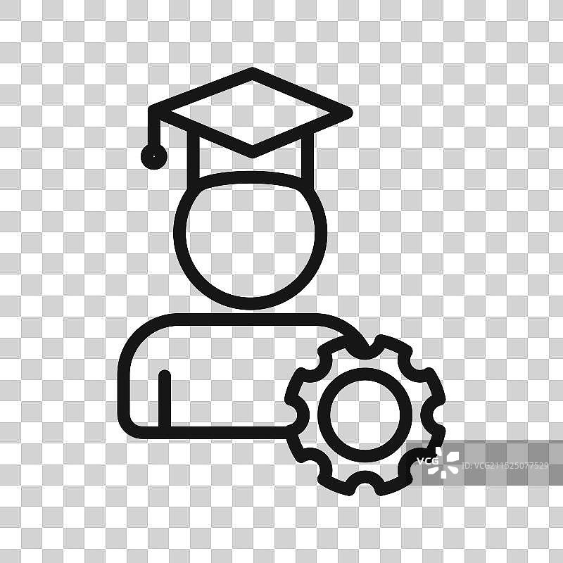 工程教育图标黑色线条艺术标志图片素材