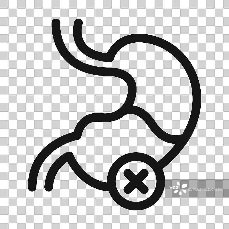 消化不良图标黑色线条艺术标志图片素材