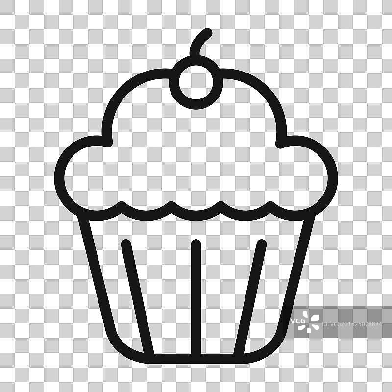 松饼图标黑色线稿标志图片素材