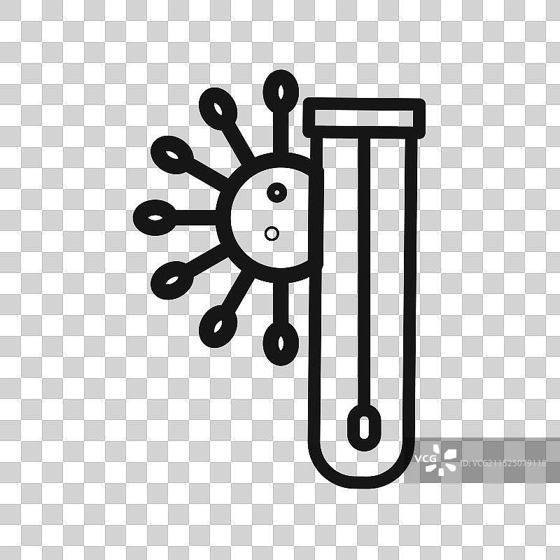 PCR检测图标黑色线条艺术标志图片素材