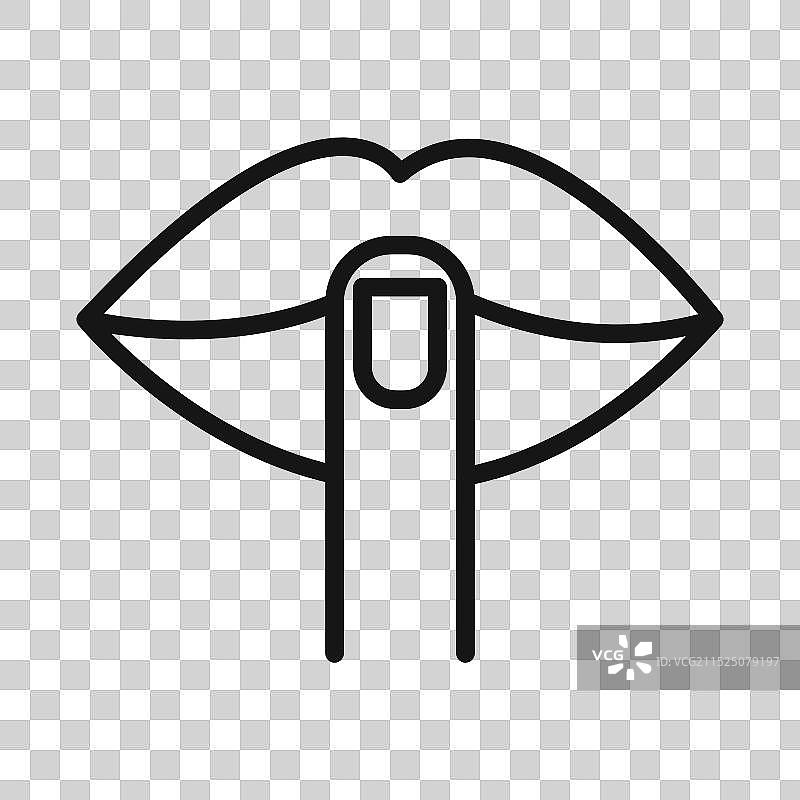 请安静黑色线条艺术标志图片素材