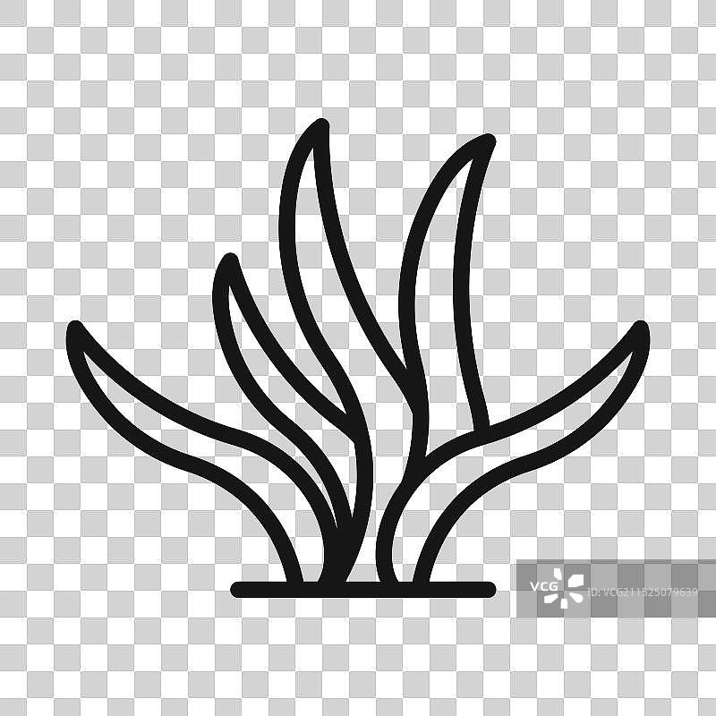 海带图标黑色线条艺术标志图片素材