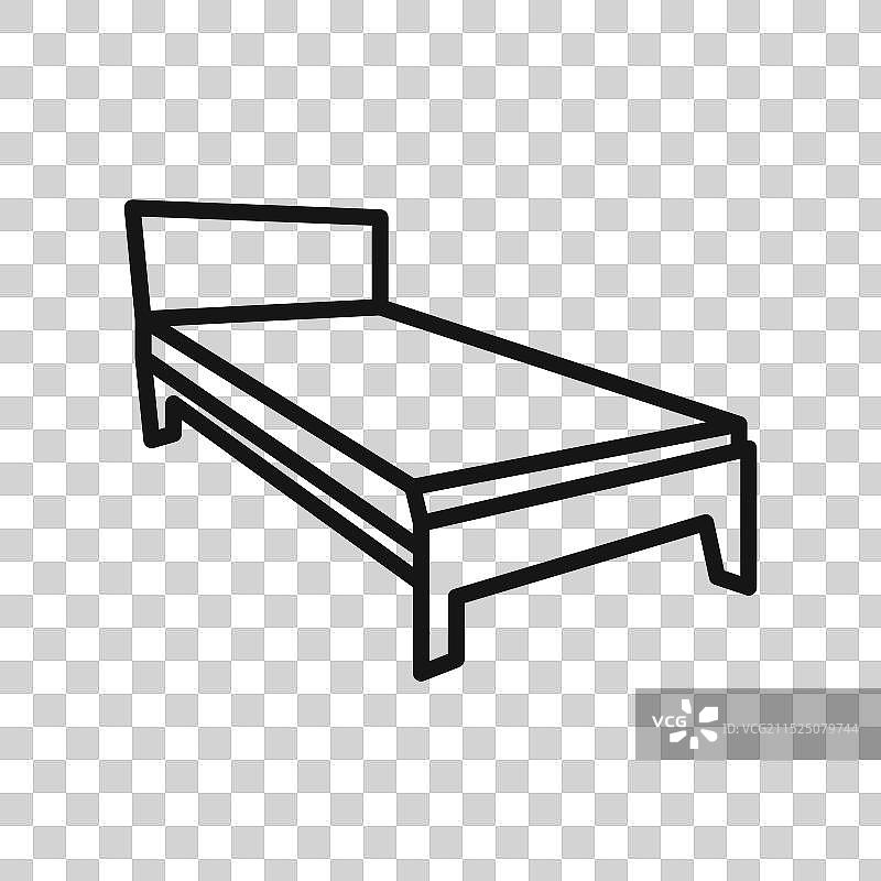 单人床图标黑色线稿标志图片素材