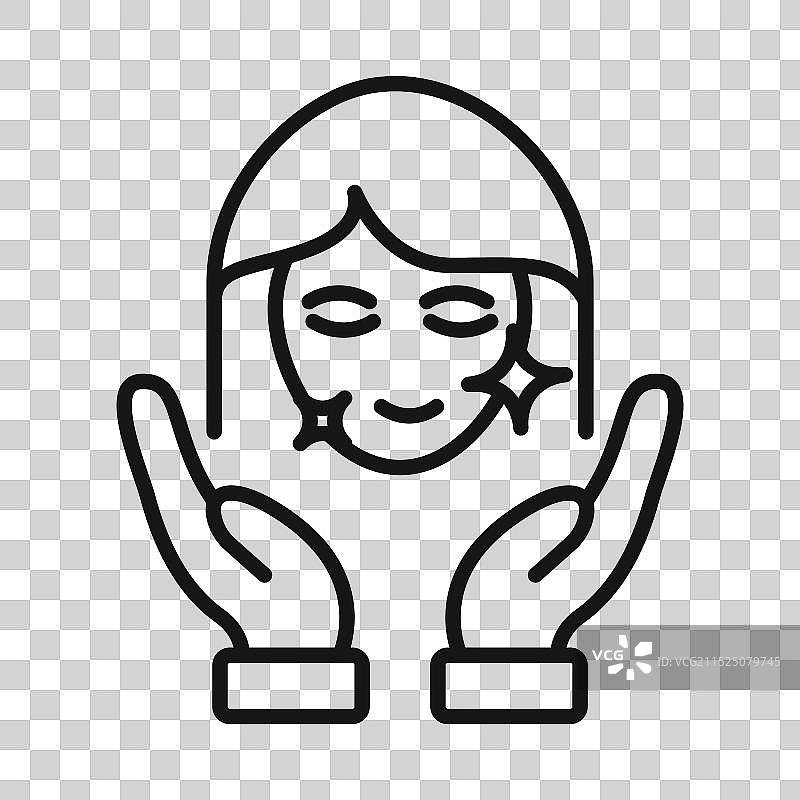 护肤图标黑色线条艺术Logo图片素材