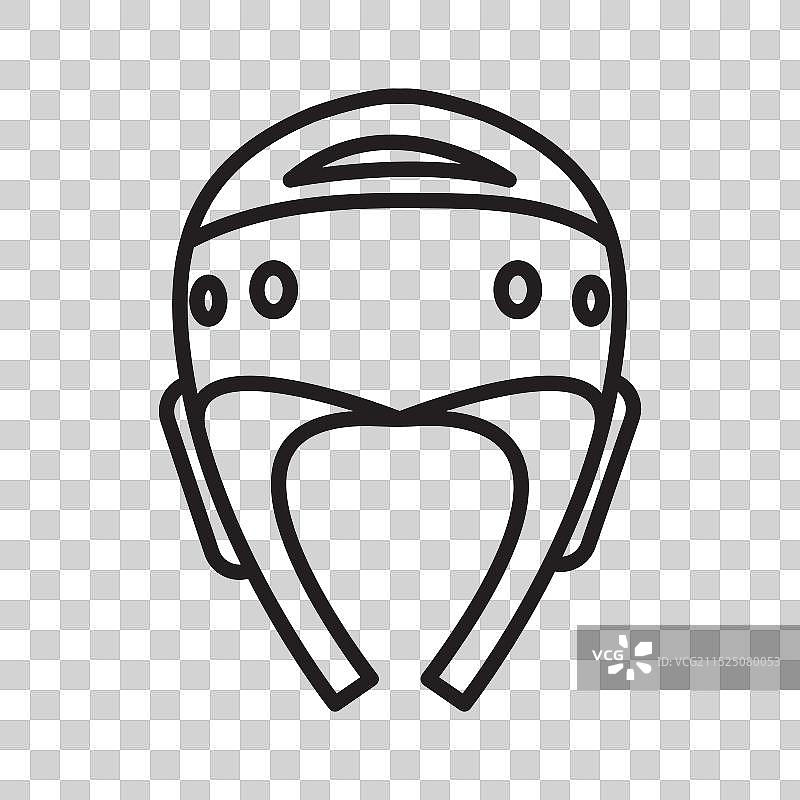 跆拳道头盔图标黑线艺术标志图片素材