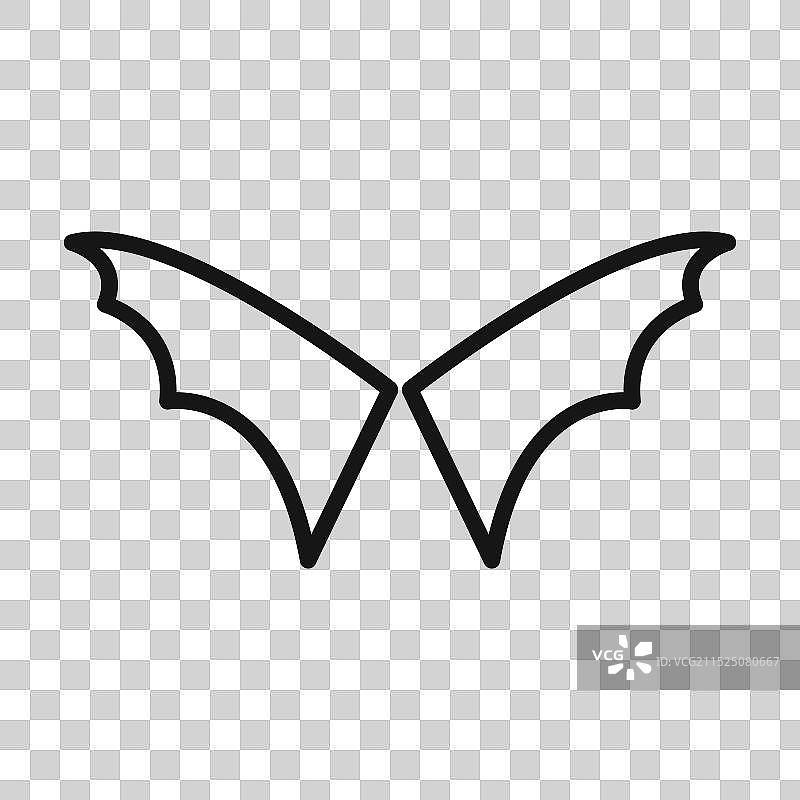 翅膀图标黑色线条艺术标志图片素材