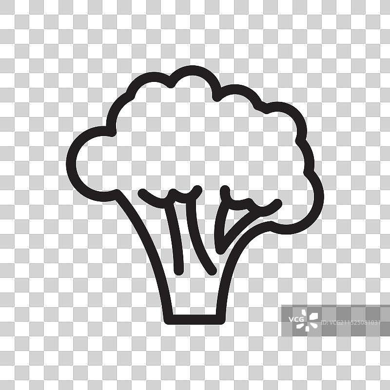 西兰花黑色线条艺术logo图片素材