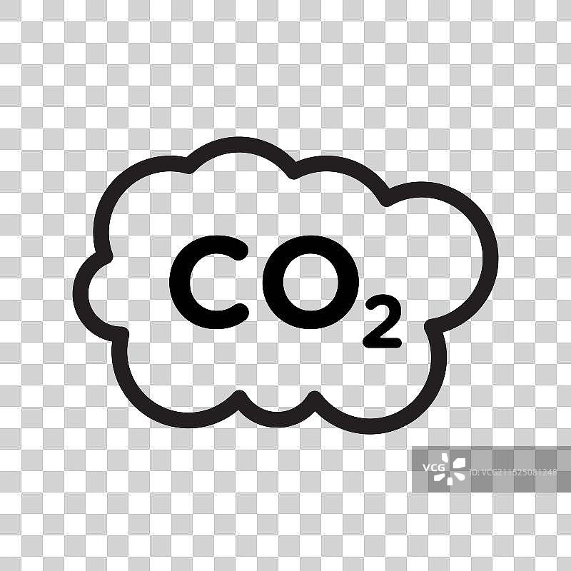 二氧化碳气体黑色线条艺术logo图片素材