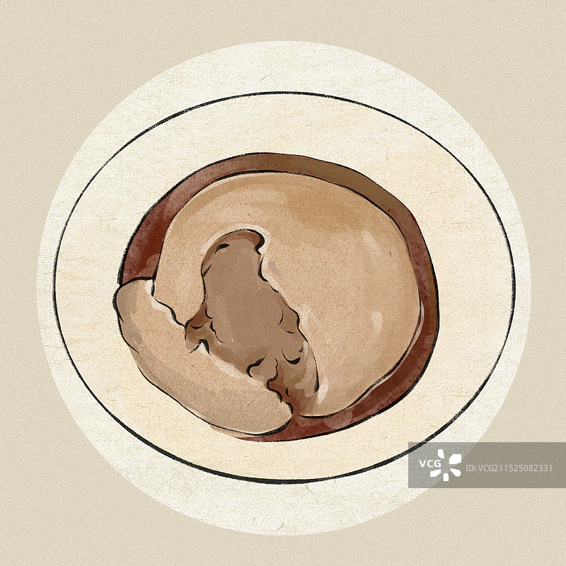 彰化肉圆-台湾省特色美食土特产小吃插画图片素材