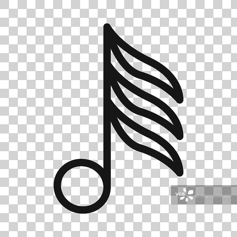 十六分音符图标黑色线条艺术标志图片素材