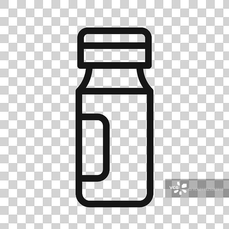 黑色线条艺术医药瓶图标图片素材