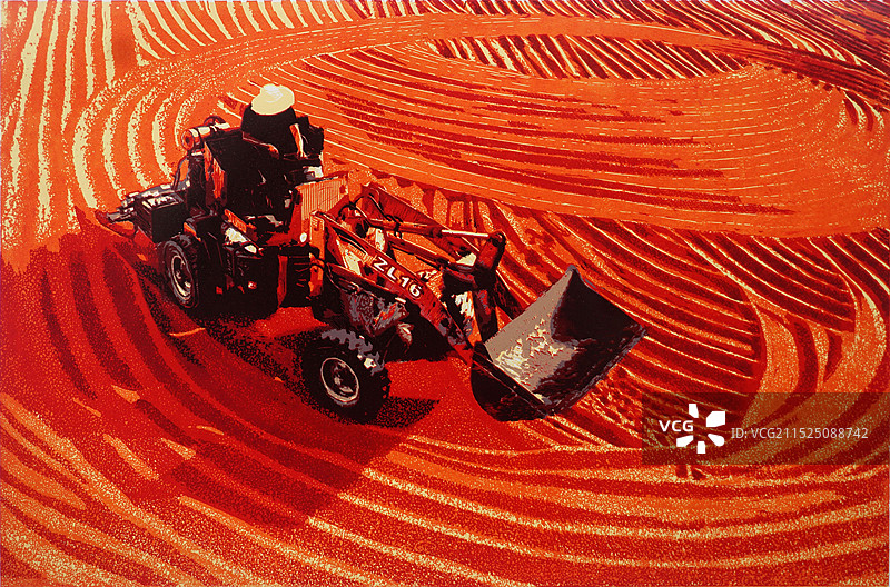 《金秋舞曲》凸版油印图片素材