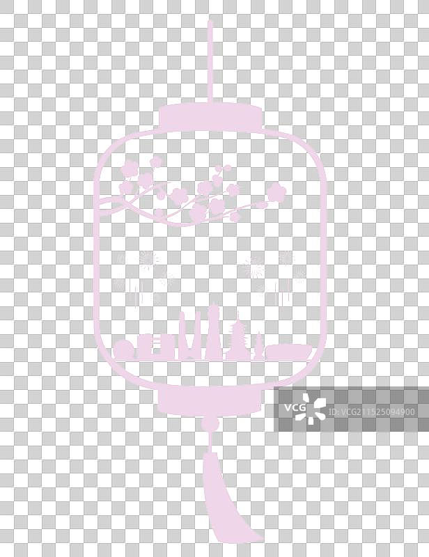 杭州灯笼剪纸插画元素，元宵节春节新年周年庆庆祝庆典图片素材