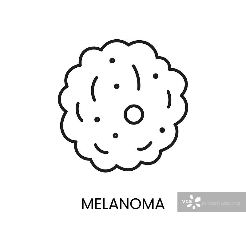 皮肤癌黑色素瘤线性图标图片素材