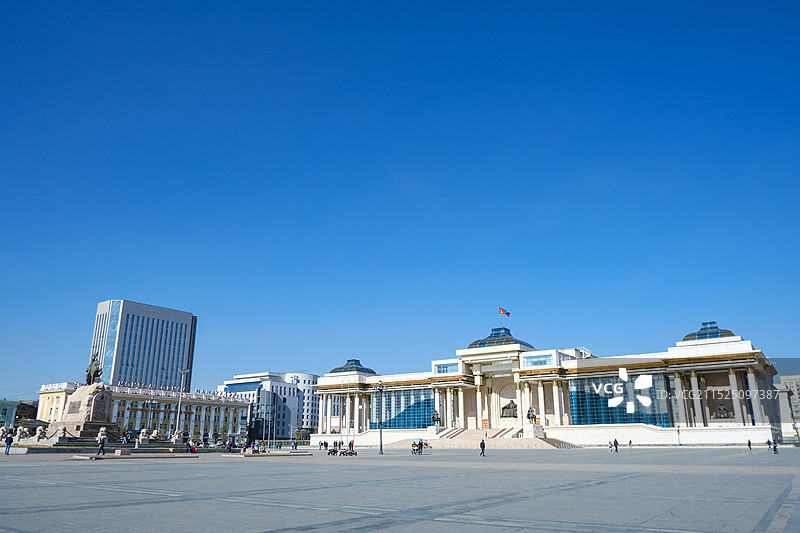 蒙古国首都乌兰巴托苏赫巴托尔广场图片素材