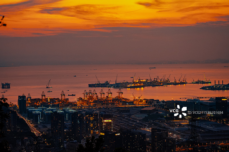 城市夜景 粤港澳大湾区 大湾区 发展 城市 都市夜景 灯光 发展 繁华 日落 橘子海图片素材