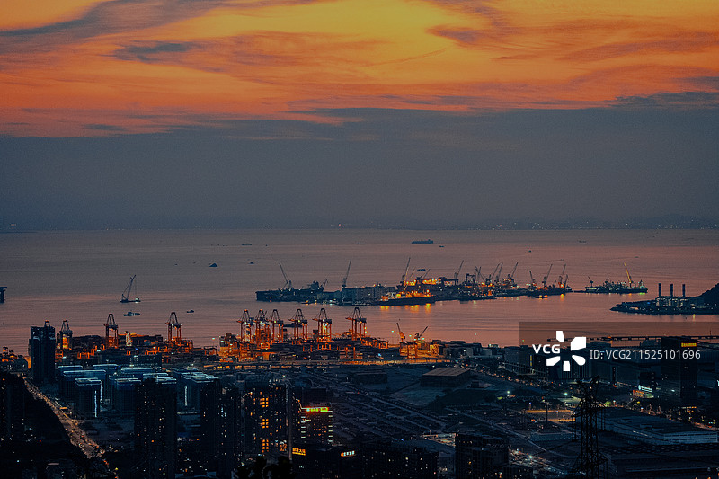 城市夜景 粤港澳大湾区 大湾区 发展 城市 都市夜景 灯光 发展 繁华 日落 橘子海图片素材