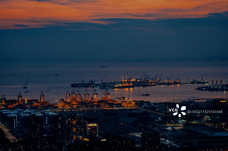 城市夜景 粤港澳大湾区 大湾区 发展 城市 都市夜景 灯光 发展 繁华 日落 橘子海图片素材