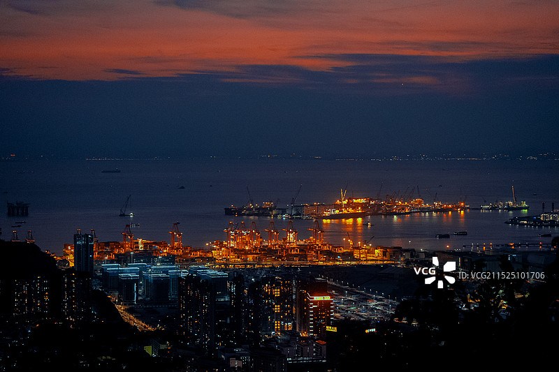 城市夜景 粤港澳大湾区 大湾区 发展 城市 都市夜景 灯光 发展 繁华 日落 橘子海图片素材