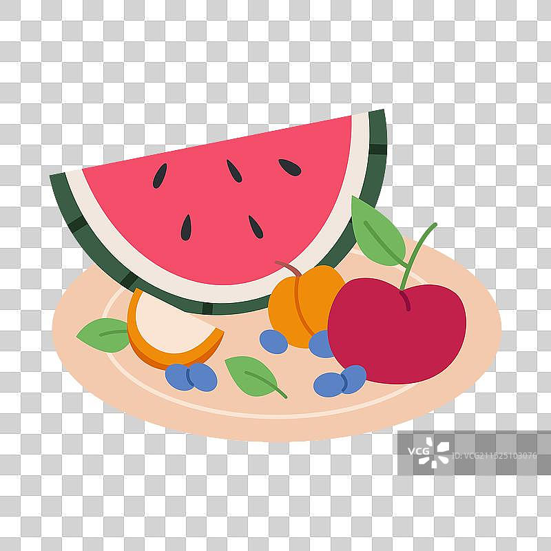 盘子、浆果和水果图片素材