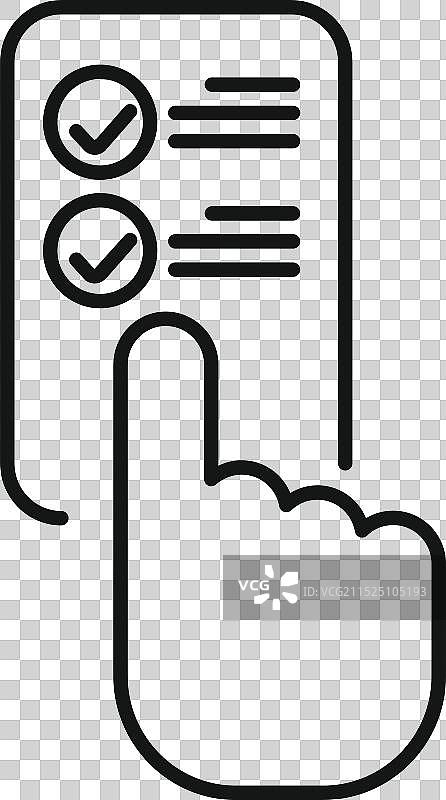 手持智能手机屏幕清单图标图片素材