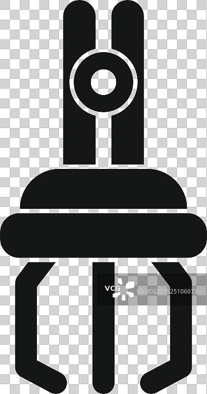 机器人手臂握住带有三个手指图标的物体图片素材