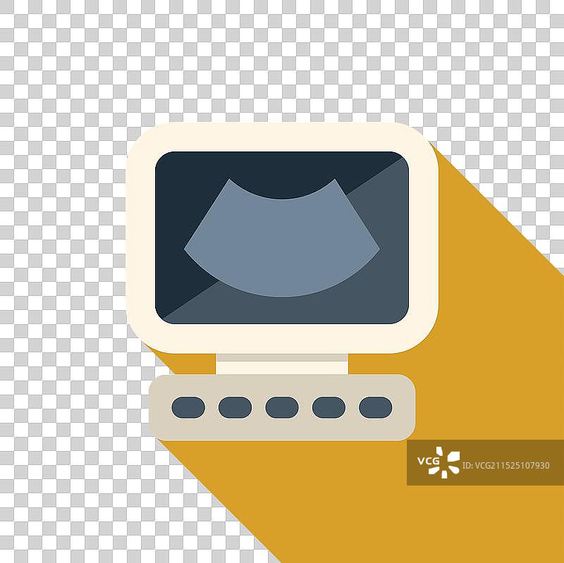 在黄色背景上显示超声波图像的超声波机器图片素材