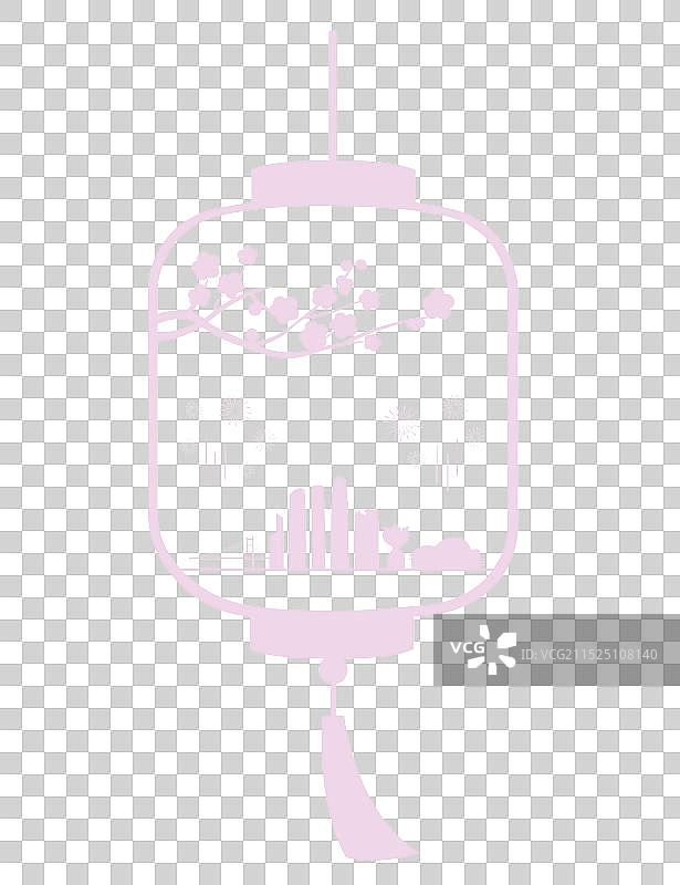 香港灯笼剪纸插画元素，元宵节春节新年周年庆庆祝庆典图片素材