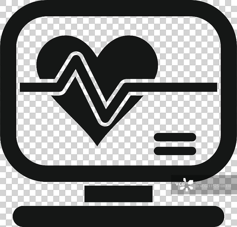医疗电脑屏幕心跳图标图片素材