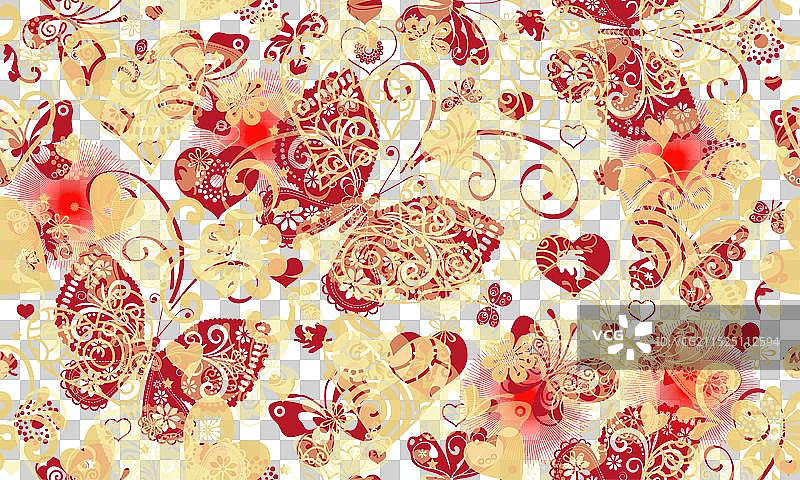 带有心形的无缝情人节图案图片素材