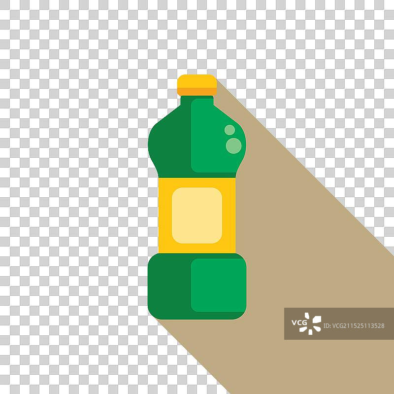 带有黄色标签的绿色塑料瓶图片素材