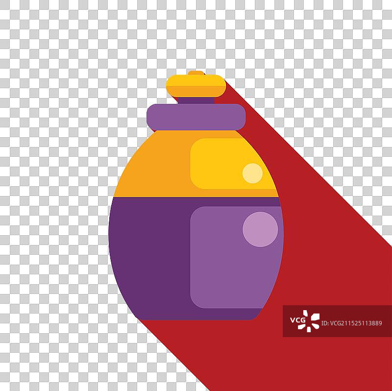 紫色和黄色瓶子投下长长的阴影图片素材