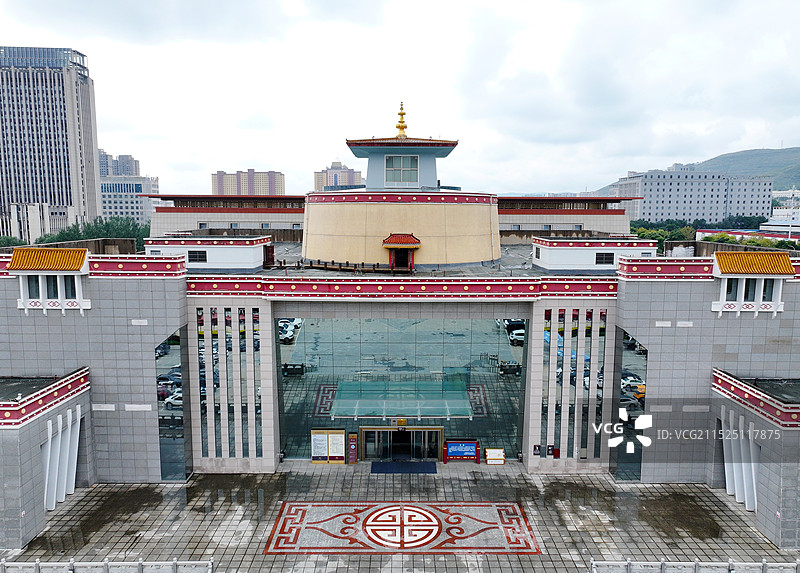 青海省西宁市青海藏文化博物院航拍图片素材